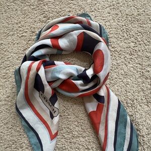 Coach Red and Blue Patterned Scarf